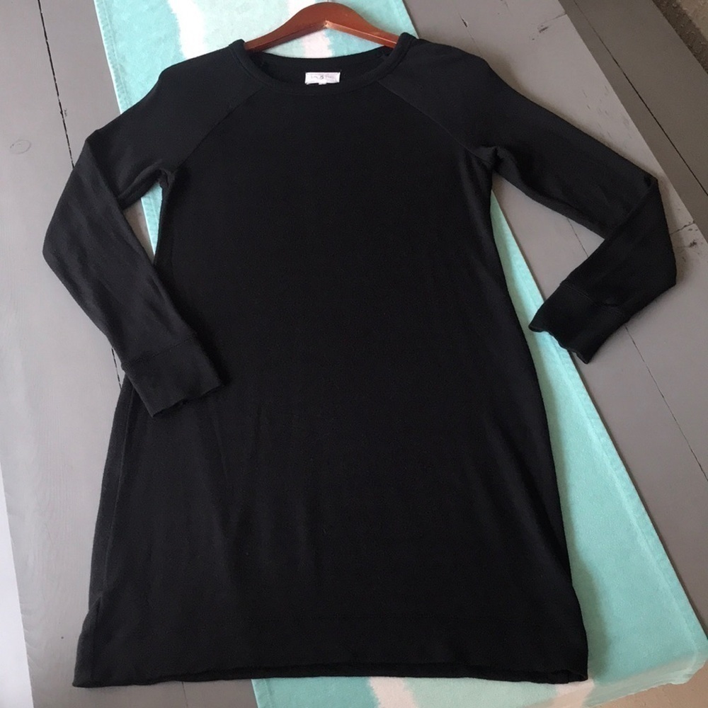Lou & Grey Black Long Sleeve Stretch Knit Dress Size Small - Picture 3 of 7